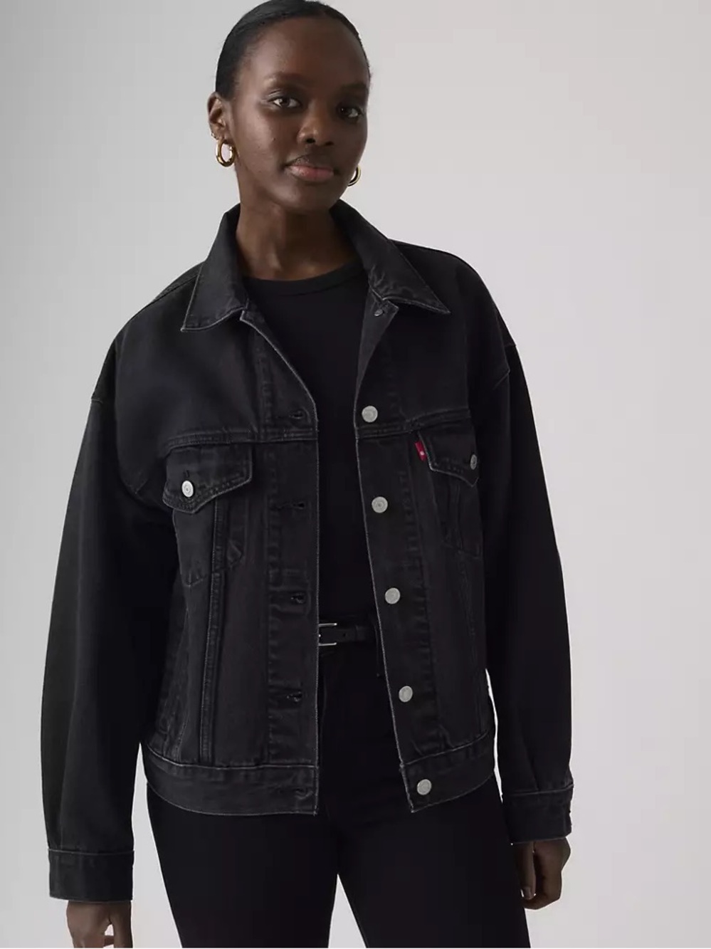 LeviBlack Denim Trucker Jacket SIZE L NWT